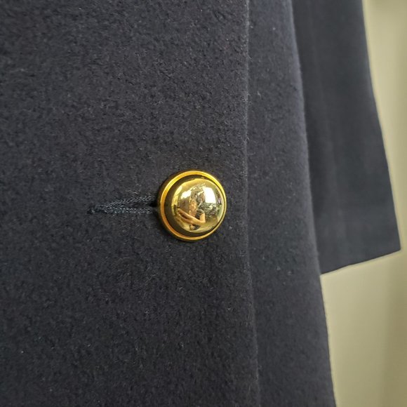 Holt Renfrew Retro Cashmere Navy Blazer Size 8 - Picture 3 of 10